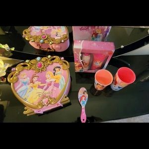 Sold 
Disney Princess Plastic Carry Case w/handle & more